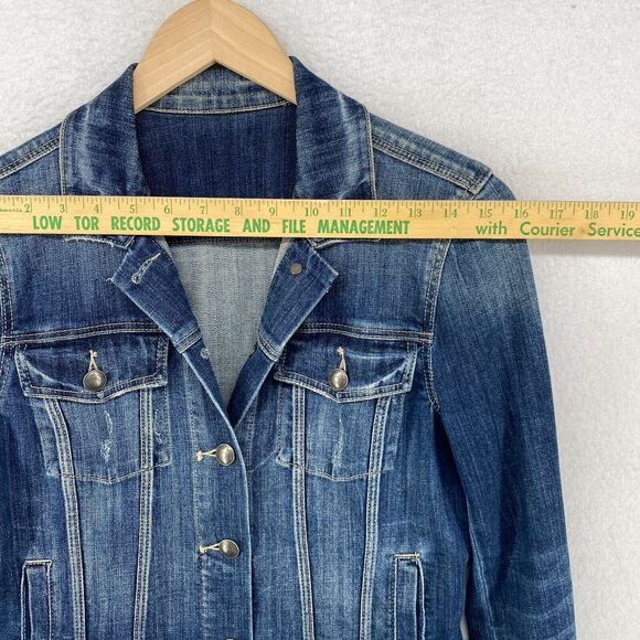 ARTICLES OF SOCIETY Jacket Womens M Trucker Jean Denim Cropped Button Front Blue - Picture 12 of 16